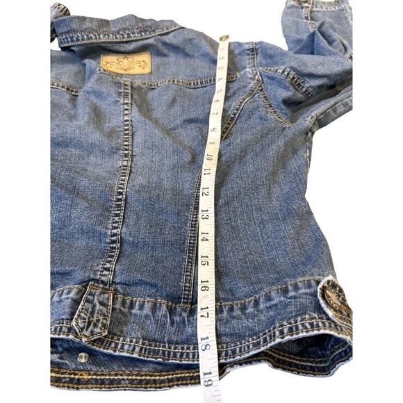 Cabi  Blue Stretch Cotton Blend Denim Jacket Classic Casual Style Size Medium - Picture 6 of 10